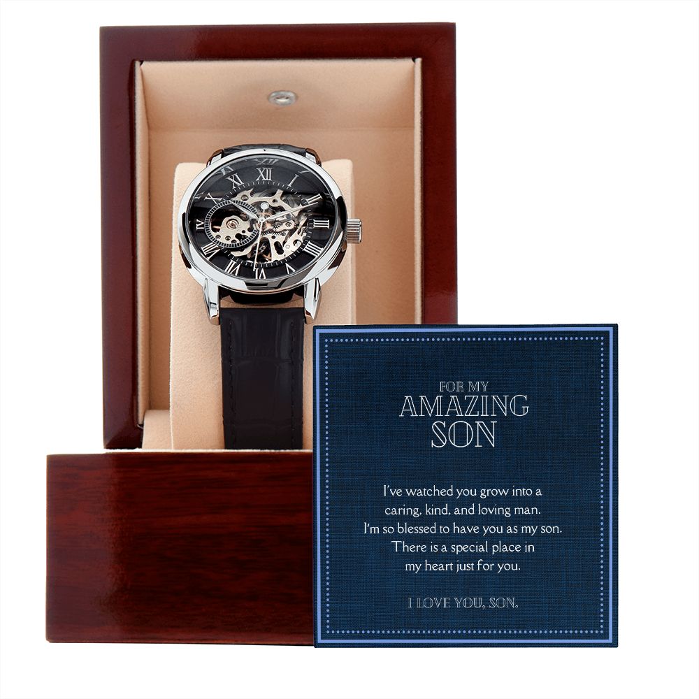 Luxury Men's Openwork Watch, For My Amazing Son