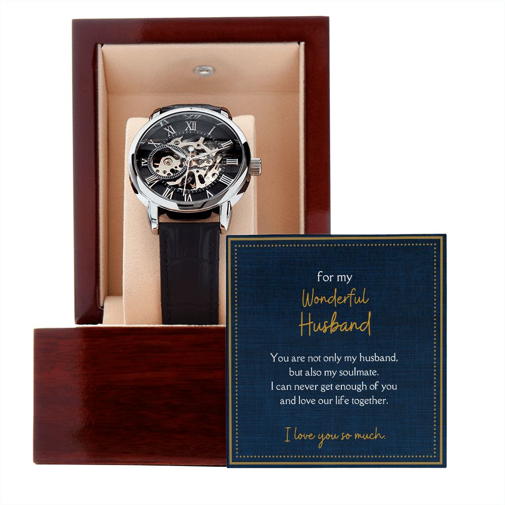 Luxury Men's Openwork Watch, For My Wonderful Husband