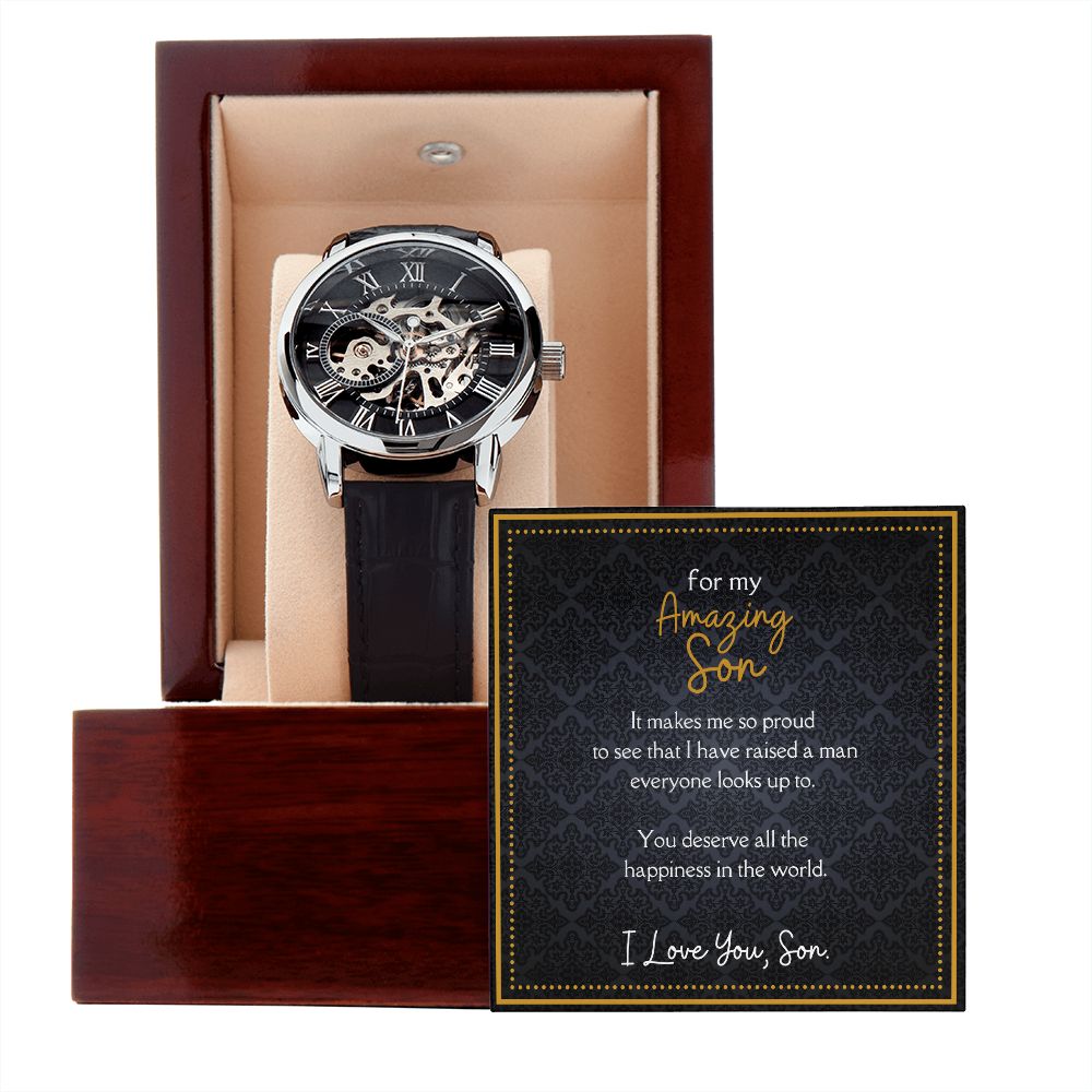 Luxury Men's Openwork Watch, For My Amazing Son