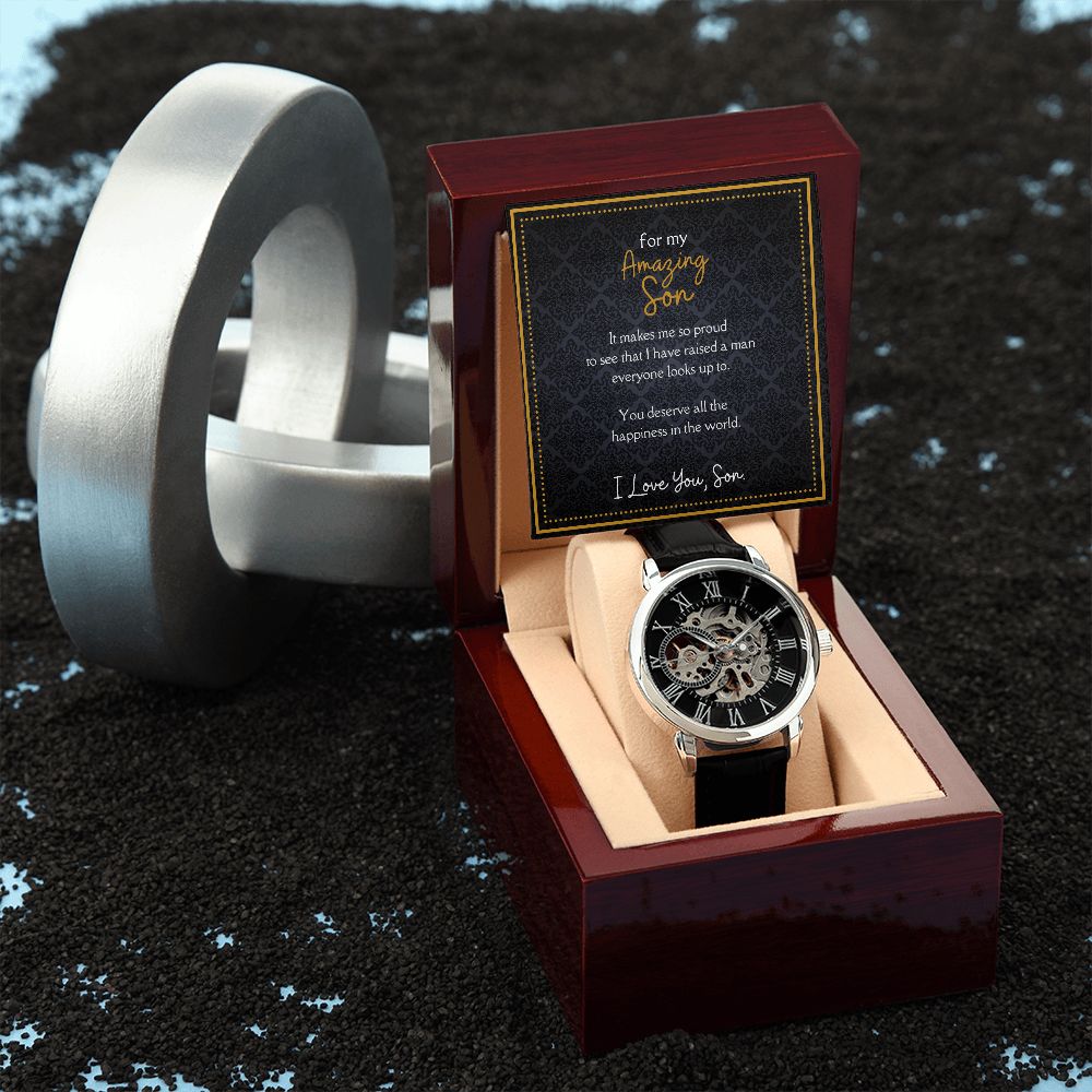 Luxury Men's Openwork Watch, For My Amazing Son