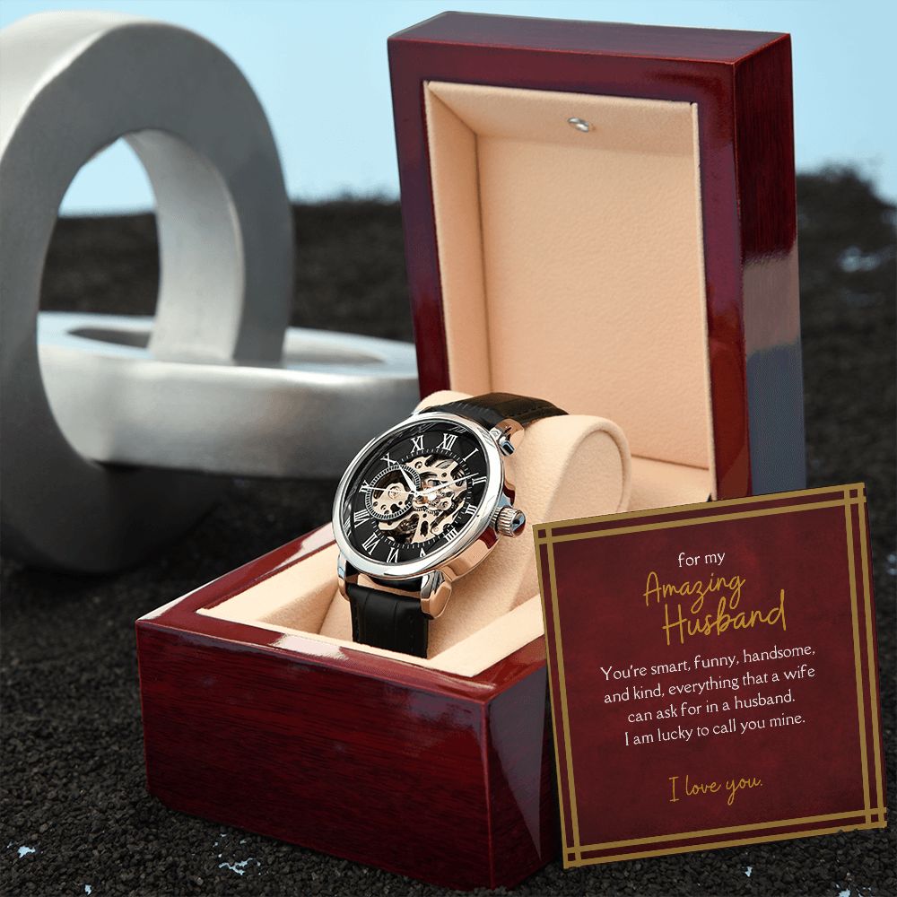 Luxury Men's Openwork Watch, For My Amazing Husband