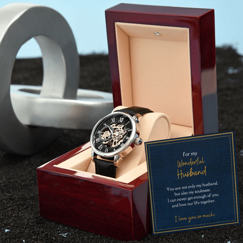 Luxury Men's Openwork Watch, For My Wonderful Husband