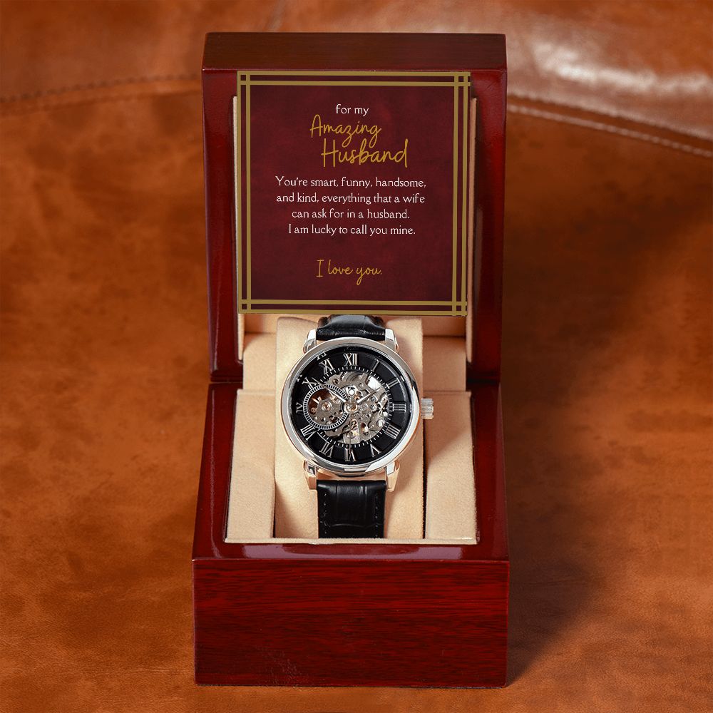 Luxury Men's Openwork Watch, For My Amazing Husband
