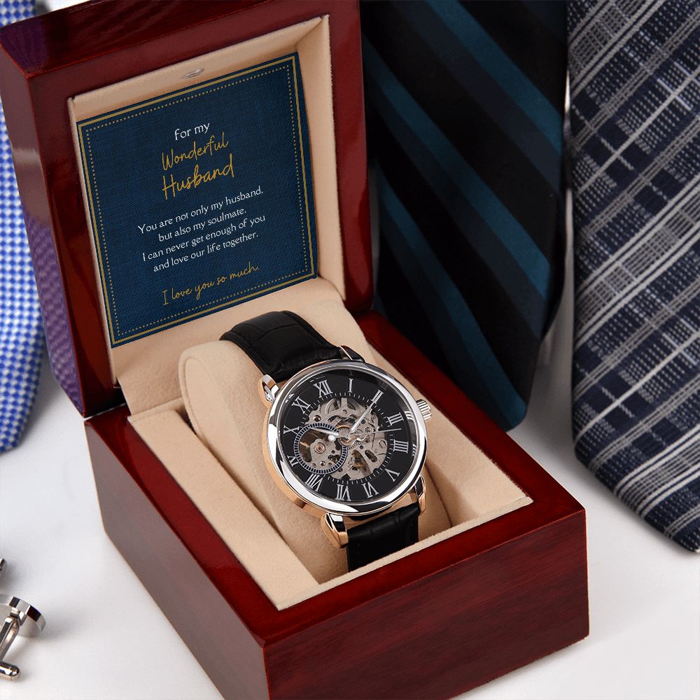 Luxury Men's Openwork Watch, For My Wonderful Husband