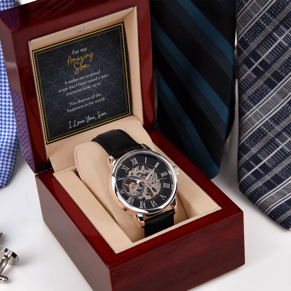 Luxury Men's Openwork Watch, For My Amazing Son