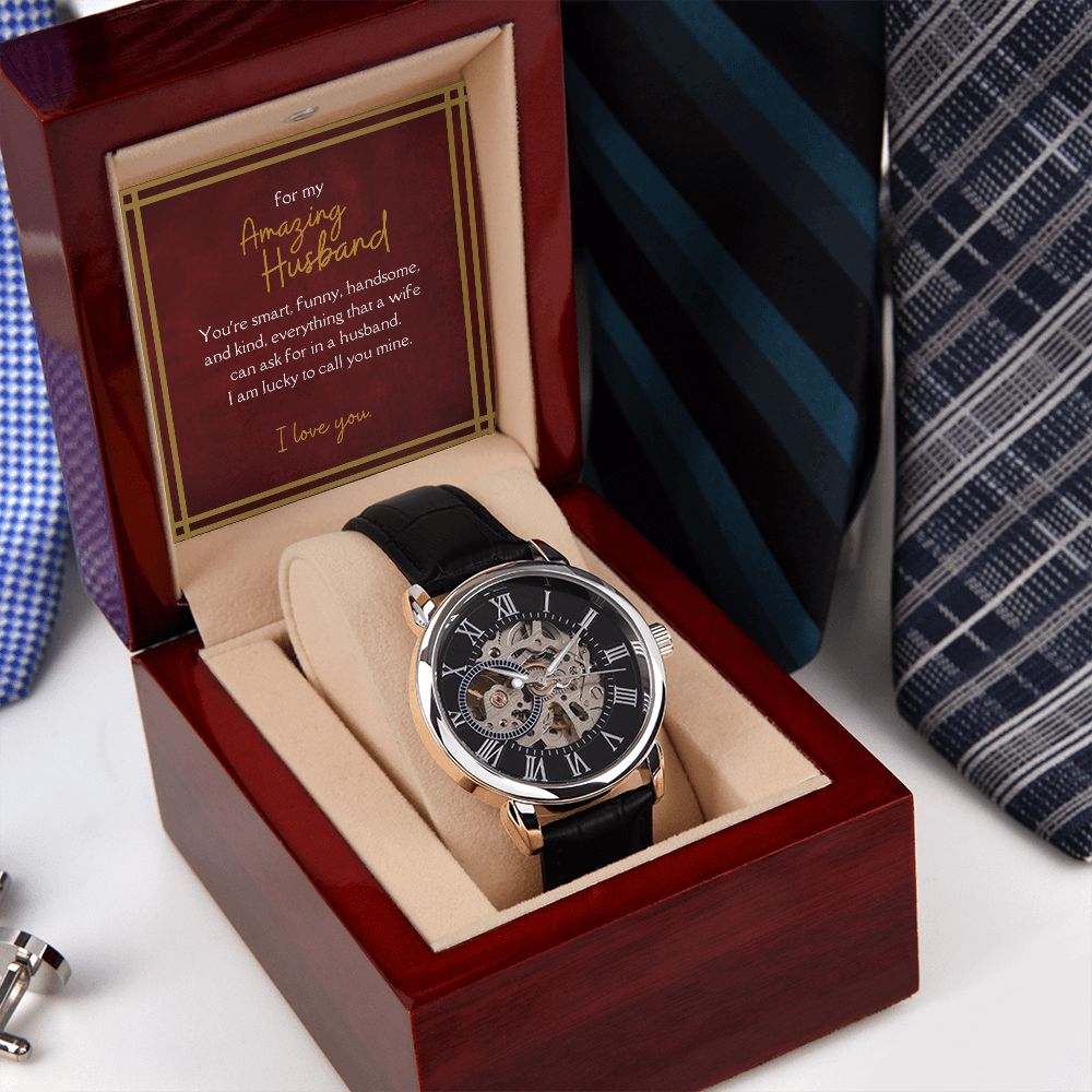 Luxury Men's Openwork Watch, For My Amazing Husband
