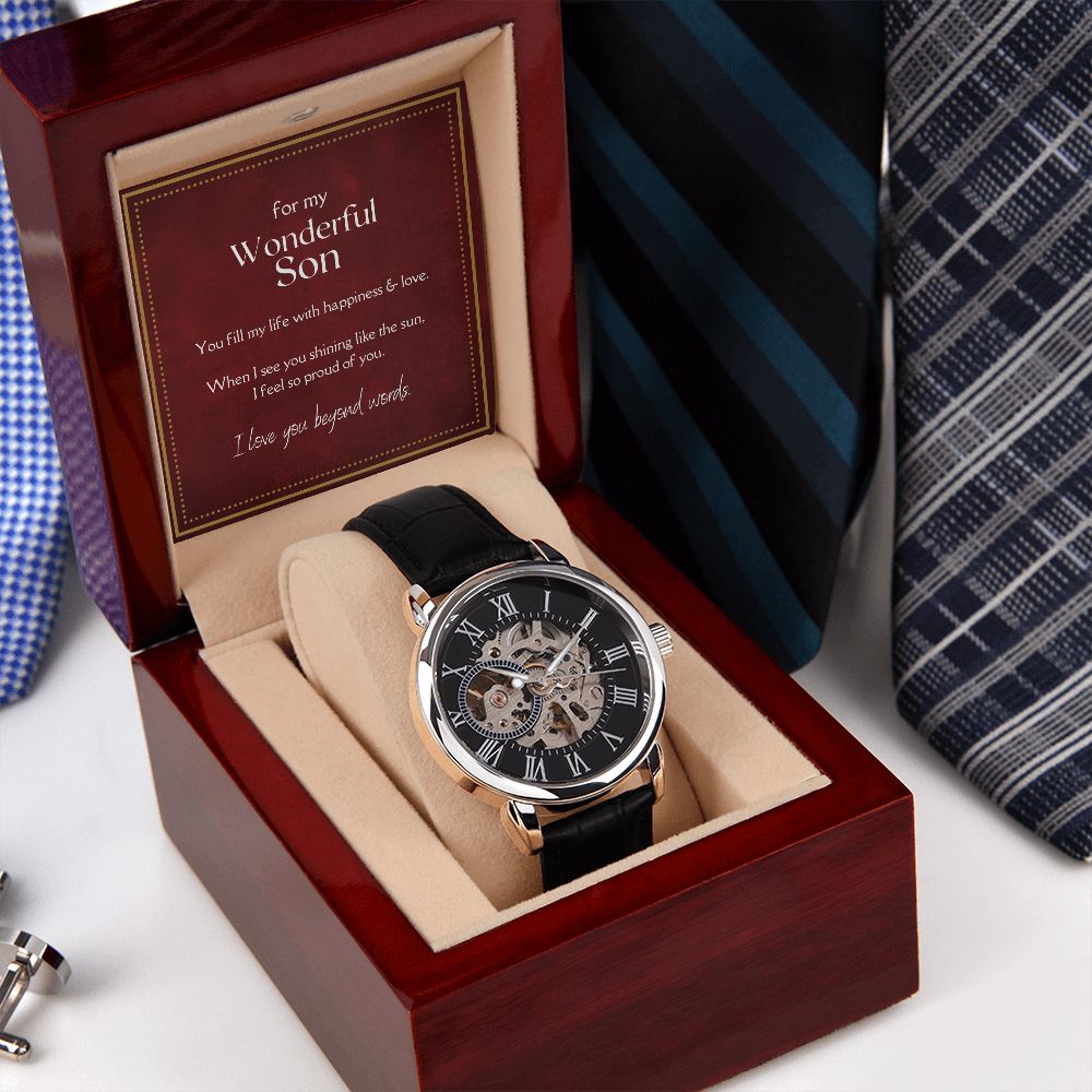 Luxury Men's Openwork Watch, For My Wonderful Son
