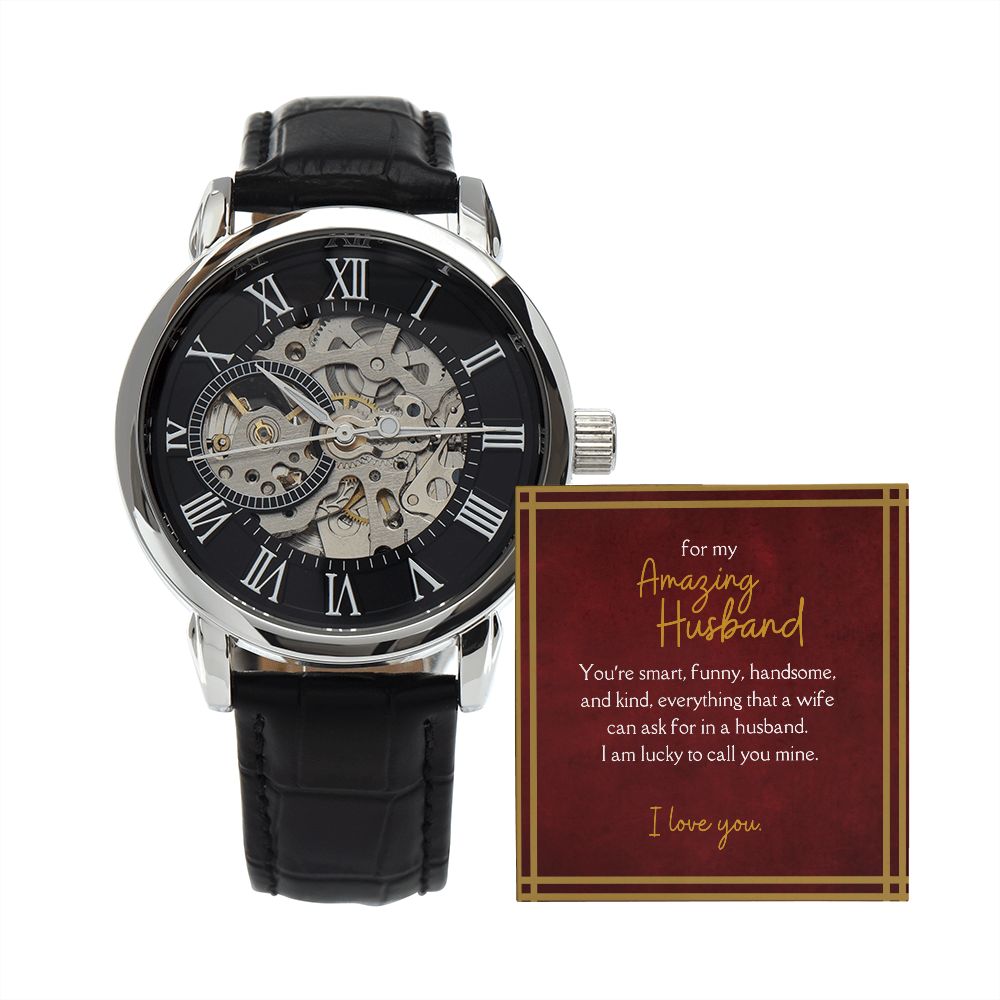 Luxury Men's Openwork Watch, For My Amazing Husband
