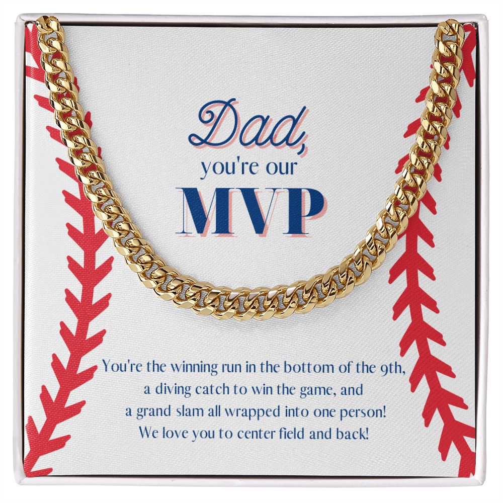 Dad is the MVP! Chain Link Necklace Available in Stainless Steel or Yellow Gold