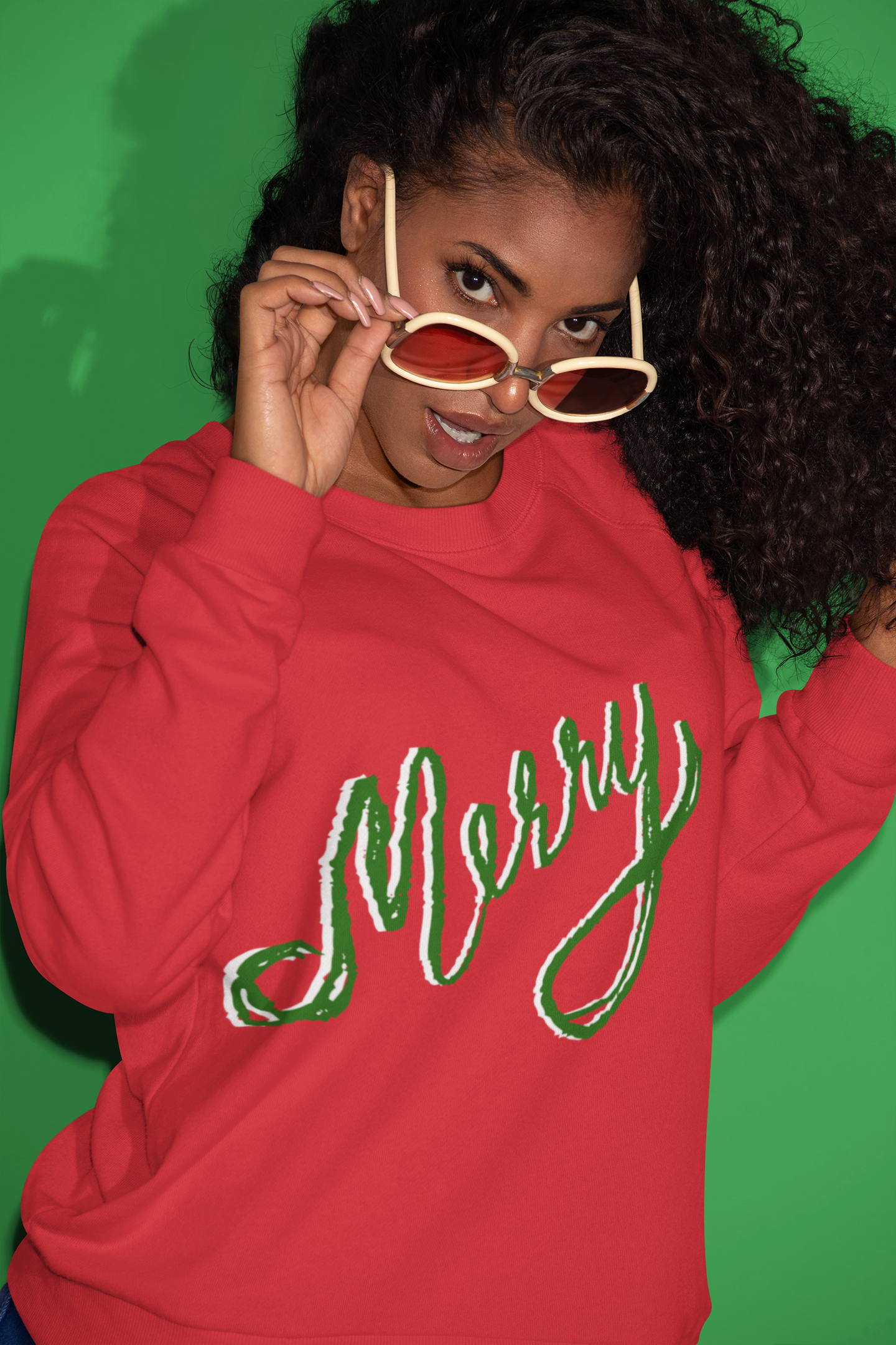 Merry Sweatshirt Available in Red Green and Grey Unisex sizes S 3XL