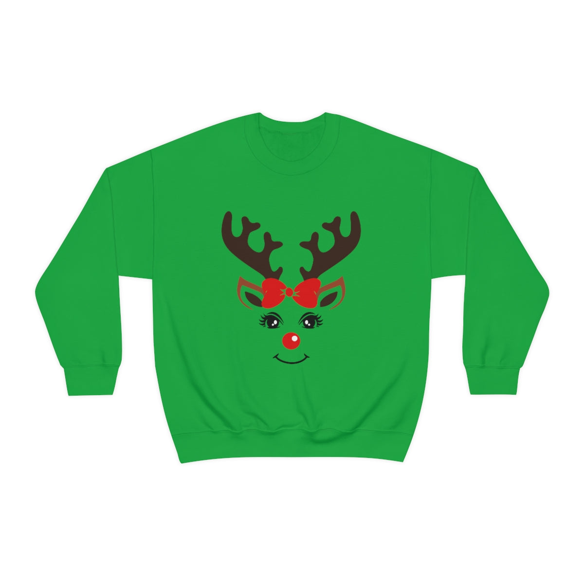 Girl Deer Holiday Heavy Blend™ Crewneck Sweatshirt, Available in Green or Grey Unisex sizes S-3XL