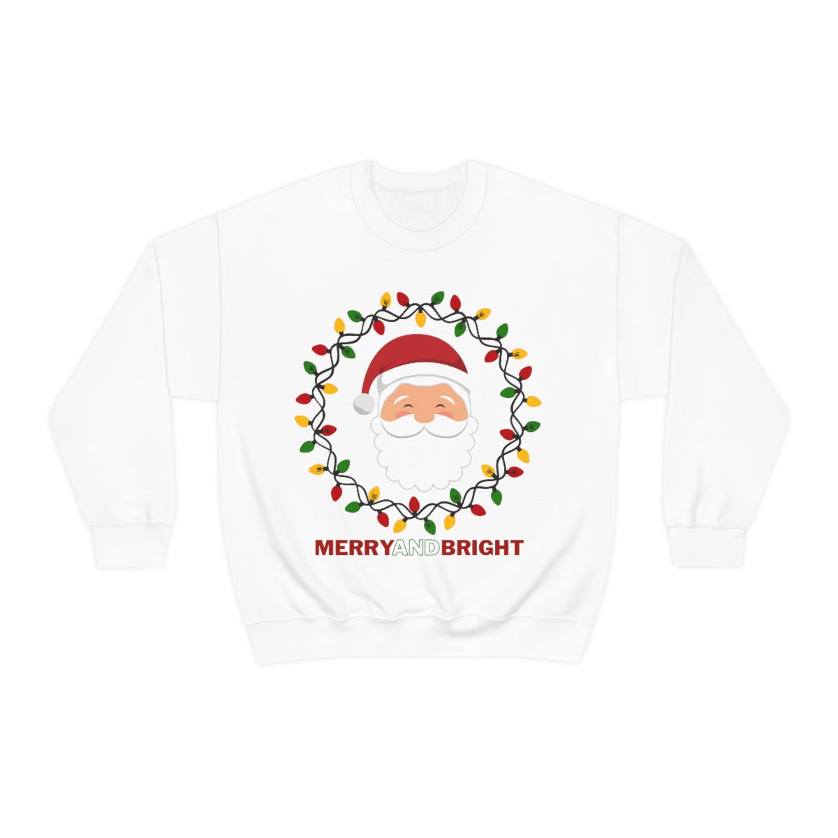 Merry and Bright Santa Holiday Sweatshirt Available in Grey and White Unisex sizes S-3XL