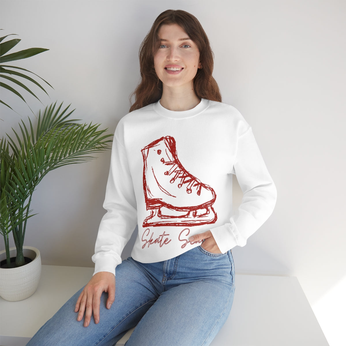 Skate Season Holiday Sweatshirt Available in Red, Green, Black, White, Grey Unisex sizes S-3XL