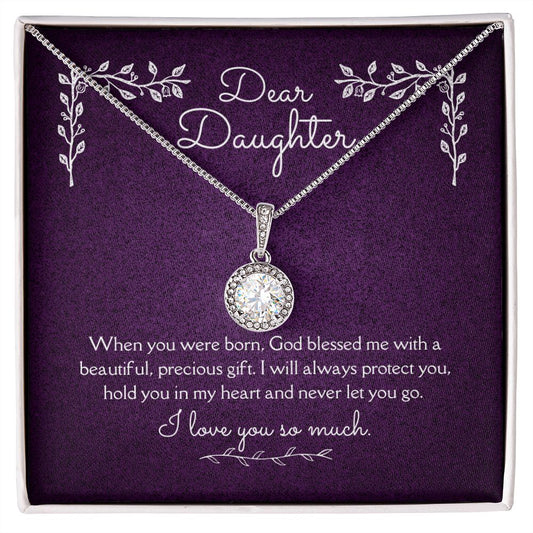 Dear Daughter Eternal Hope Necklace 14k White Gold Finish