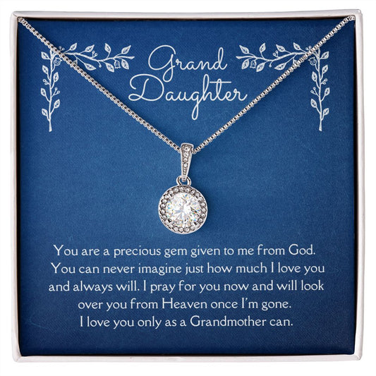 Grand Daughter Eternal Hope Necklace 14k White Gold Finish