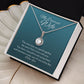 Dearest Wife Eternal Hope Necklace 14k White Gold Finish, green card