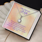Dearest Wife Eternal Hope Necklace 14k White Gold Finish, pink card