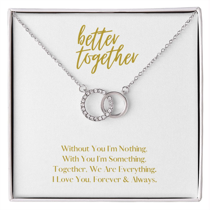 Better Together Perfect Pair Necklace 14k White Gold Finish, white
