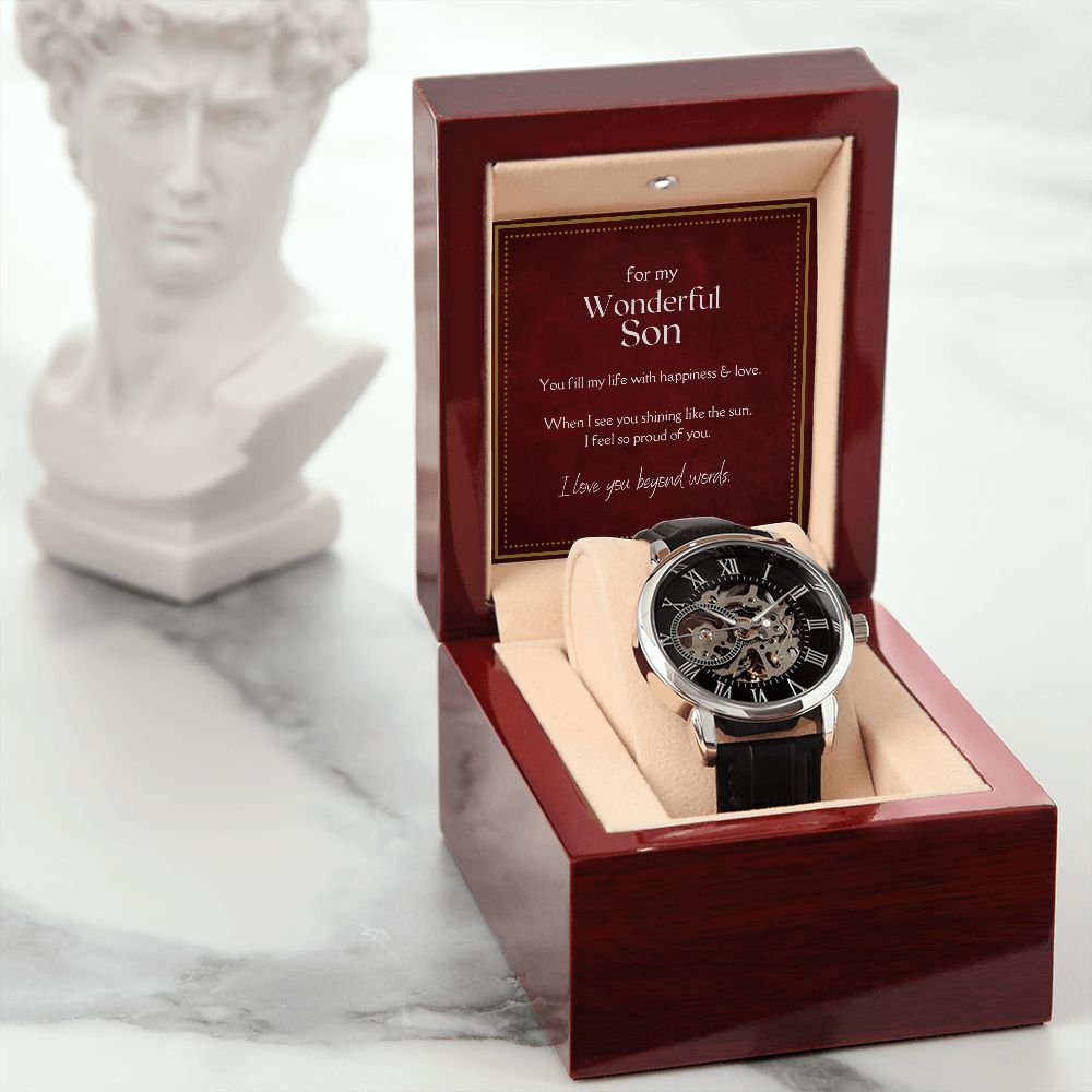 Luxury Men's Openwork Watch, For My Wonderful Son