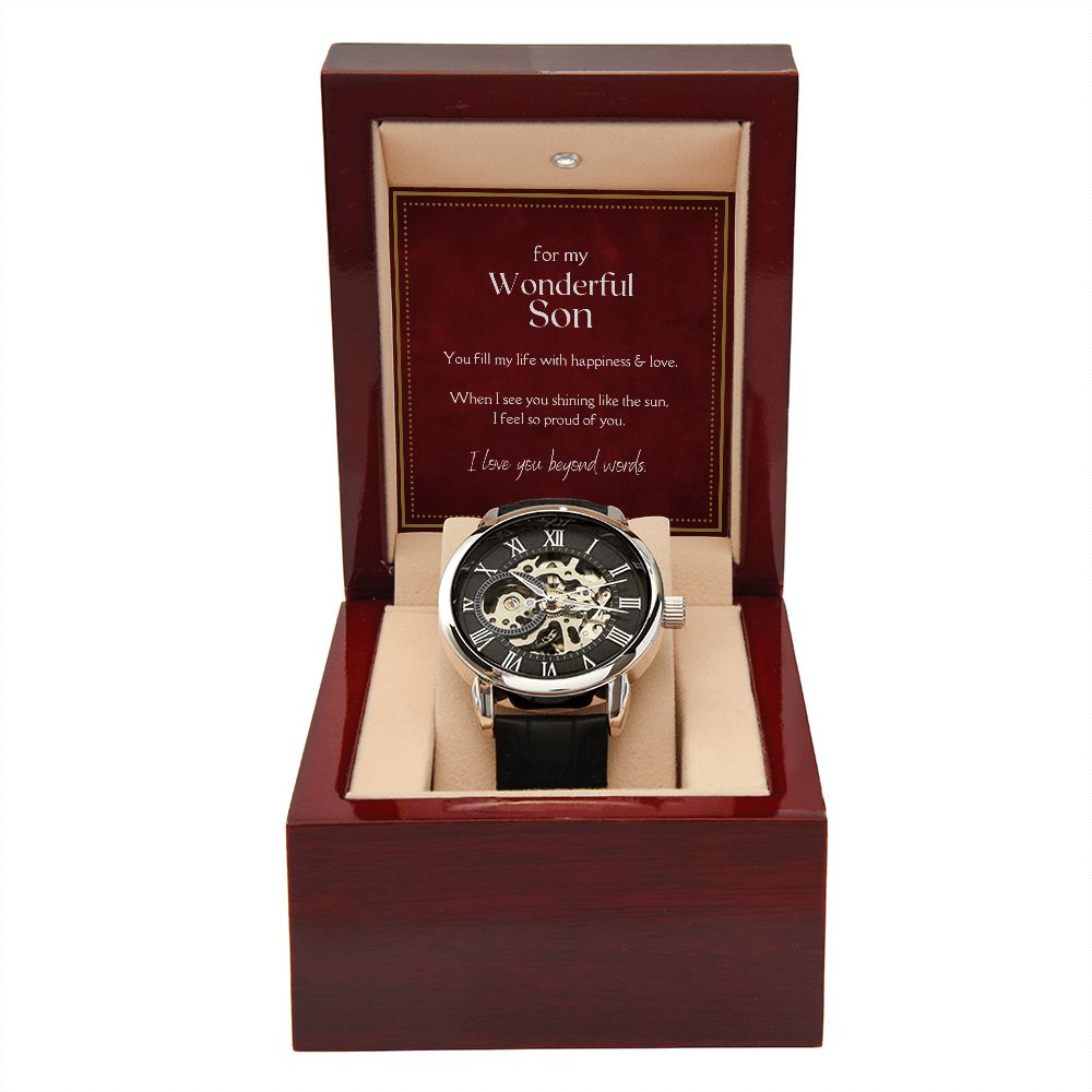 Luxury Men's Openwork Watch, For My Wonderful Son