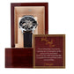 Luxury Men's Openwork Watch, Best Dad Ever Message, red card