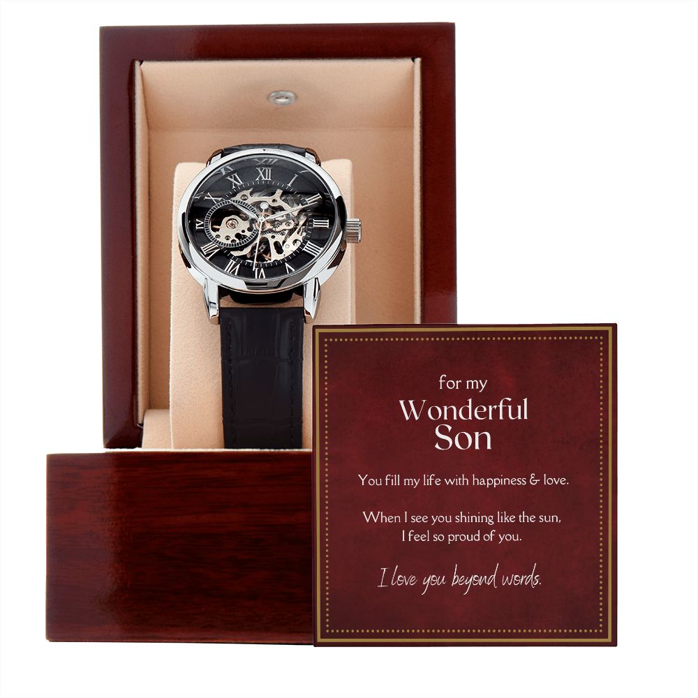 Luxury Men's Openwork Watch, For My Wonderful Son