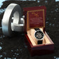 Luxury Men's Openwork Watch, Best Dad Ever Message, red card