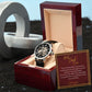 Luxury Men's Openwork Watch, Best Dad Ever Message, red card
