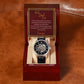Luxury Men's Openwork Watch, Best Dad Ever Message, red card