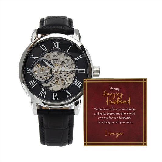 Luxury Men's Openwork Watch, For My Amazing Husband