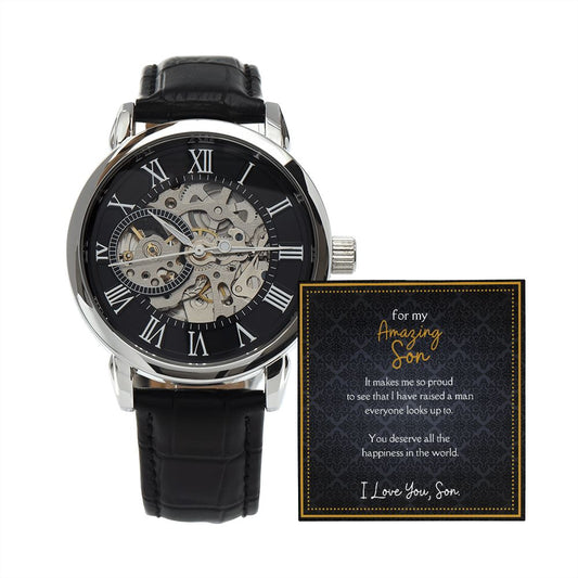 Luxury Men's Openwork Watch, For My Amazing Son
