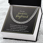 Wonderful Boyfriend Men's Chain Link Necklace Available in Stainless Steel and 14k Yellow Gold Finish, grey card