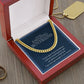 Amazing Boyfriend Link Chain Necklace Available in Stainless Steel or 14kYellow Gold Finish, denim card