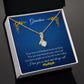 Grandma Love and Kindness Alluring Beauty Necklace 14k White Gold or 18k Yellow Gold Finish, blue sunflower