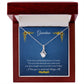 Grandma Love and Kindness Alluring Beauty Necklace 14k White Gold or 18k Yellow Gold Finish, blue sunflower