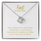 True Love Knot Necklace 14k White or 18k Yellow Gold over Stainless Steel with CZ stone, white card