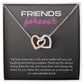 Friends Forever Interlocking Hearts Necklace Available in Yellow & White Gold (black message card)