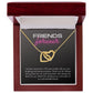 Friends Forever Interlocking Hearts Necklace Available in Yellow & White Gold (black message card)