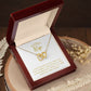 Beautiful Wife Locked in Love Hearts Necklace Available in Steel & Rose Gold or 18k Yellow Gold finishes, white card