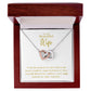 Beautiful Wife Locked in Love Hearts Necklace Available in Steel & Rose Gold or 18k Yellow Gold finishes, white card