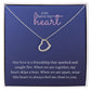 Love Heart Necklace Available in 14k White Gold or 18k Yellow Gold Dipped Sterling Silver, blue card