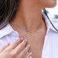 Love Heart Necklace Available in 14k White Gold or 18k Yellow Gold Dipped Sterling Silver, blue card