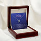 Love Heart Necklace Available in 14k White Gold or 18k Yellow Gold Dipped Sterling Silver, blue card