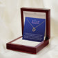 Love Heart Necklace Available in 14k White Gold or 18k Yellow Gold Dipped Sterling Silver, blue card