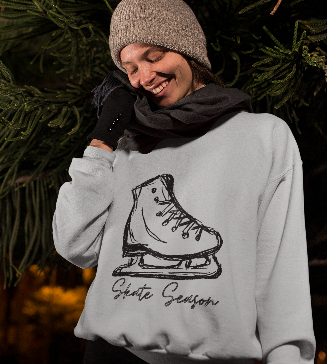 Skate Season Holiday Sweatshirt Available in Red, Green, Black, White, Grey Unisex sizes S-3XL