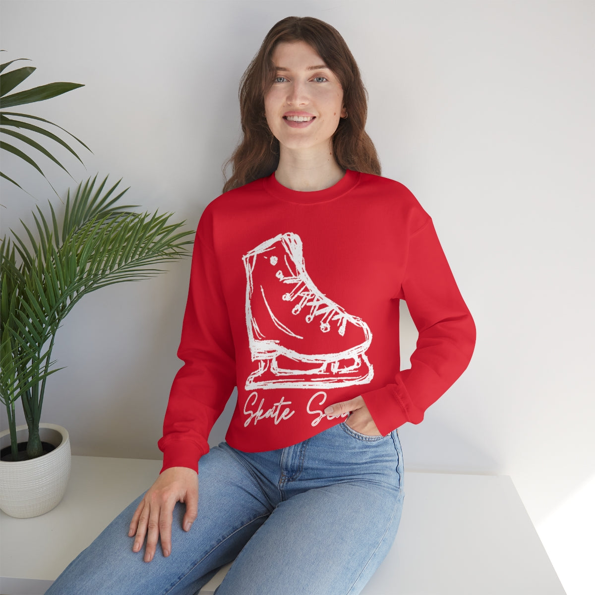 Skate Season Holiday Sweatshirt Available in Red, Green, Black, White, Grey Unisex sizes S-3XL