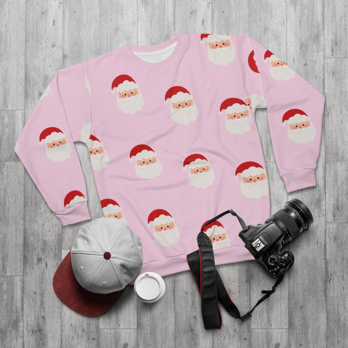 All About Santa Christmas Sweatshirt in Pink Sizes XS-2XL